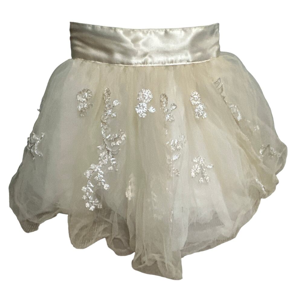 Pottery Barn Kids Cream Skirt with Silver Accents